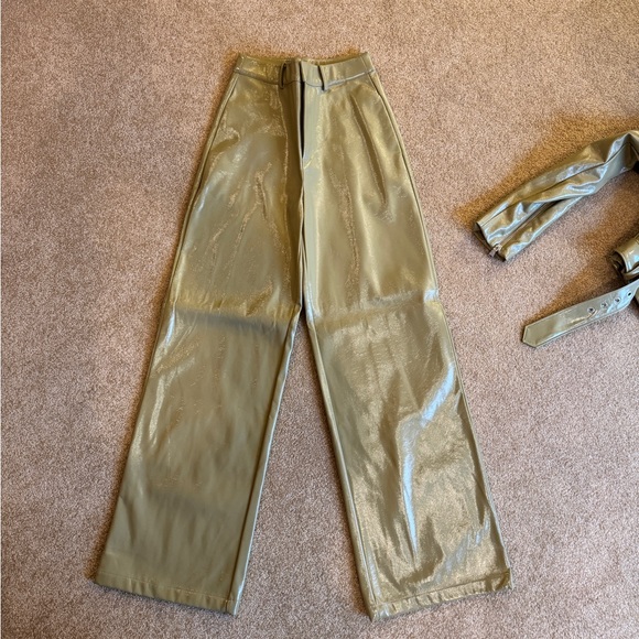 Danielle Bernstein Green Motorcycle Jacket / Pant XS/US2 - Picture 4 of 4